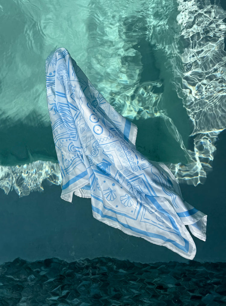 Pañuelo Ruta del Sol in Blue and White