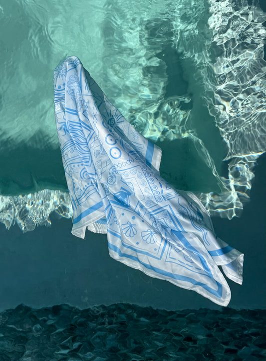 Pañuelo Ruta del Sol in Blue and White