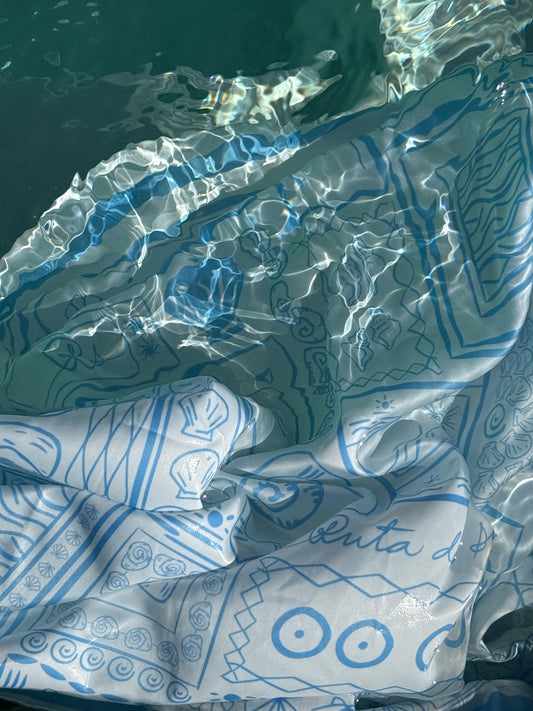 Pañuelo Ruta del Sol in Blue and White